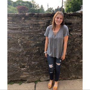 Criss-cross front top